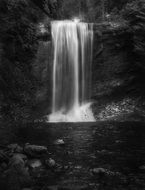 fascinating waterfall black and white photo