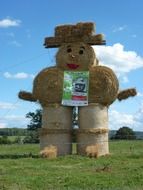 hay sculpture in the countryside