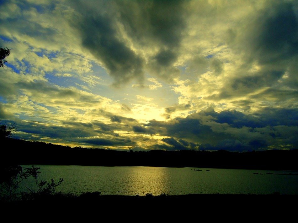 evening clouds above the River Cauvery in South India