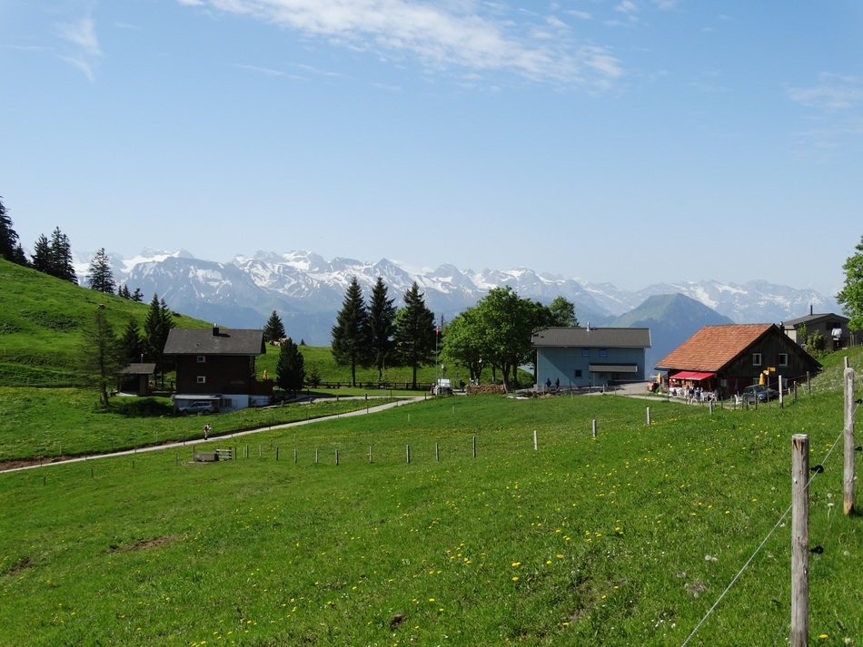 alpine cottages in summertime