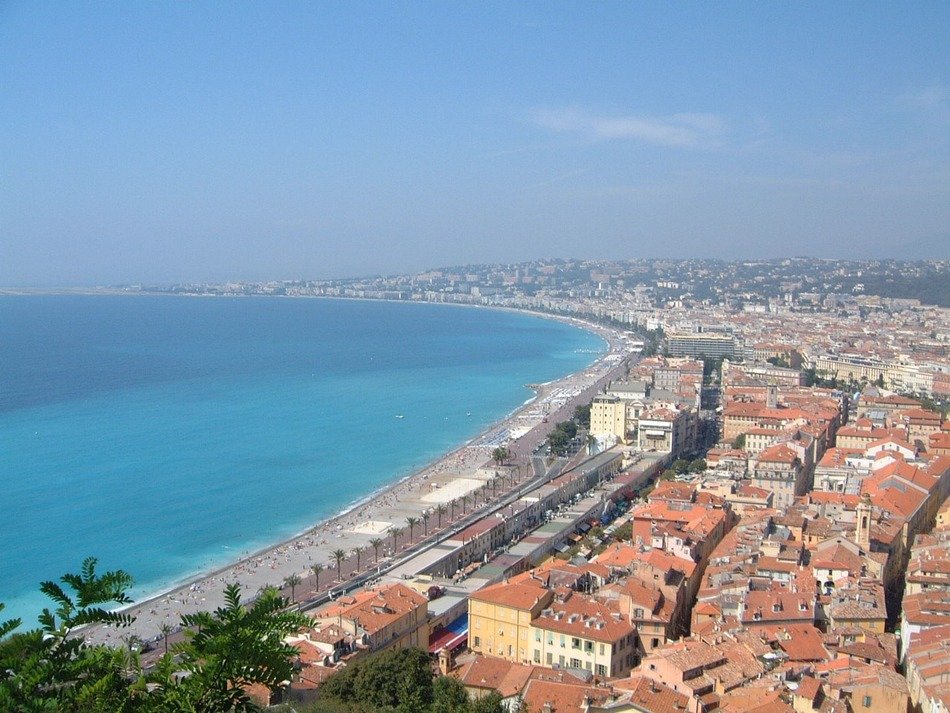 Sea coast with houses