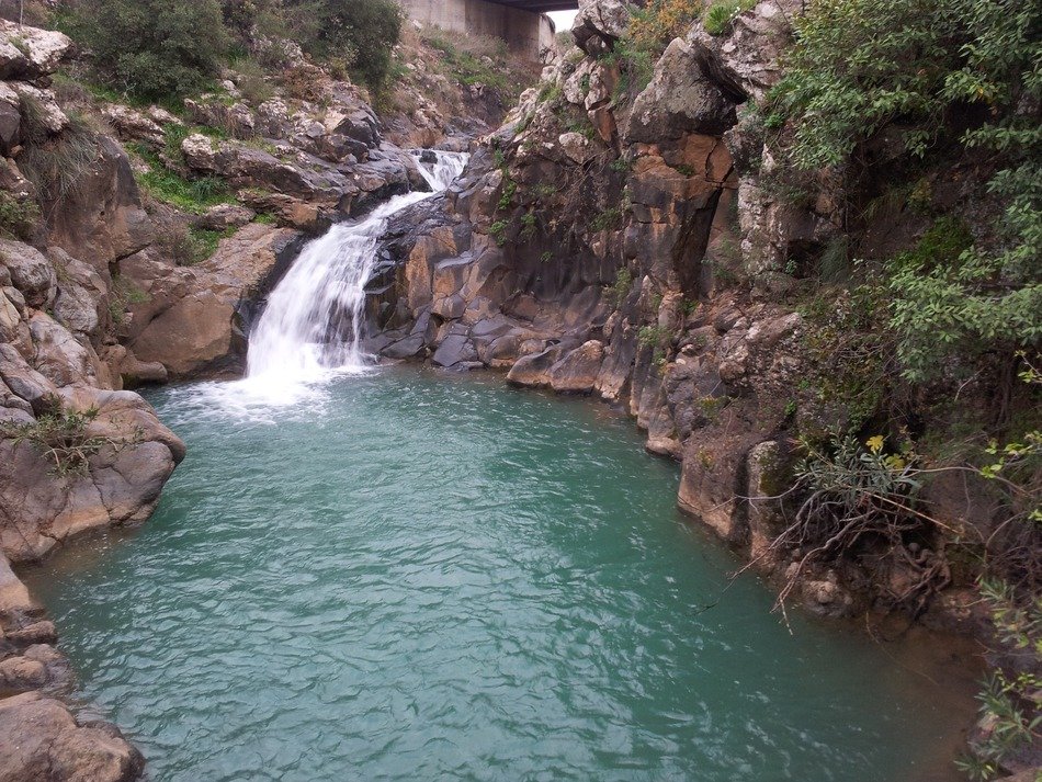 water cascade among the rocks
