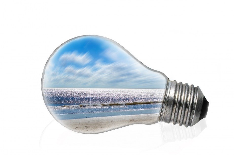 sea view in the electric lamp