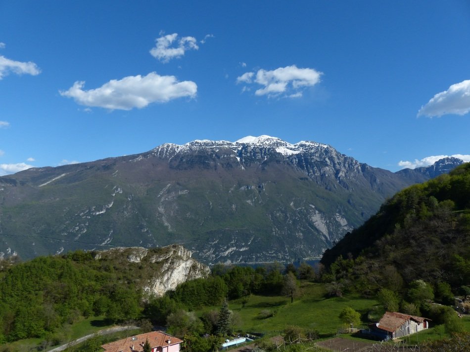 mountains garda under the blue sky