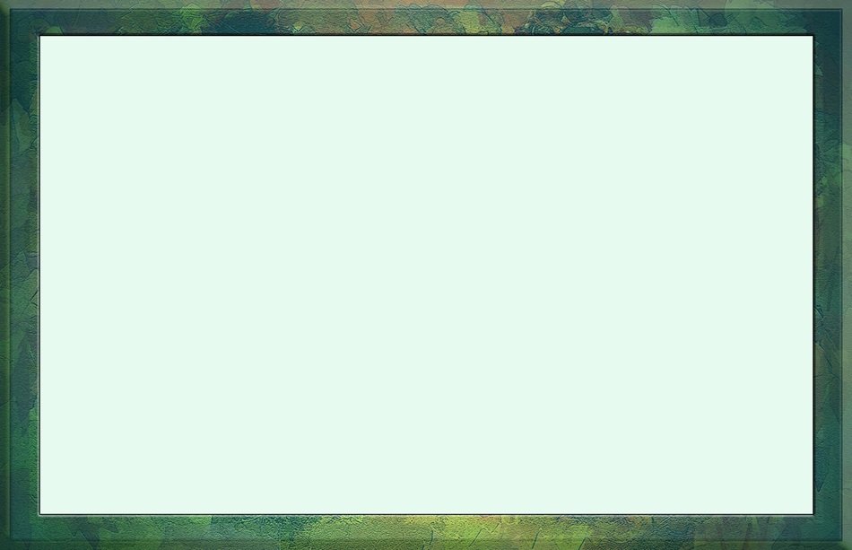 white picture in a green frame