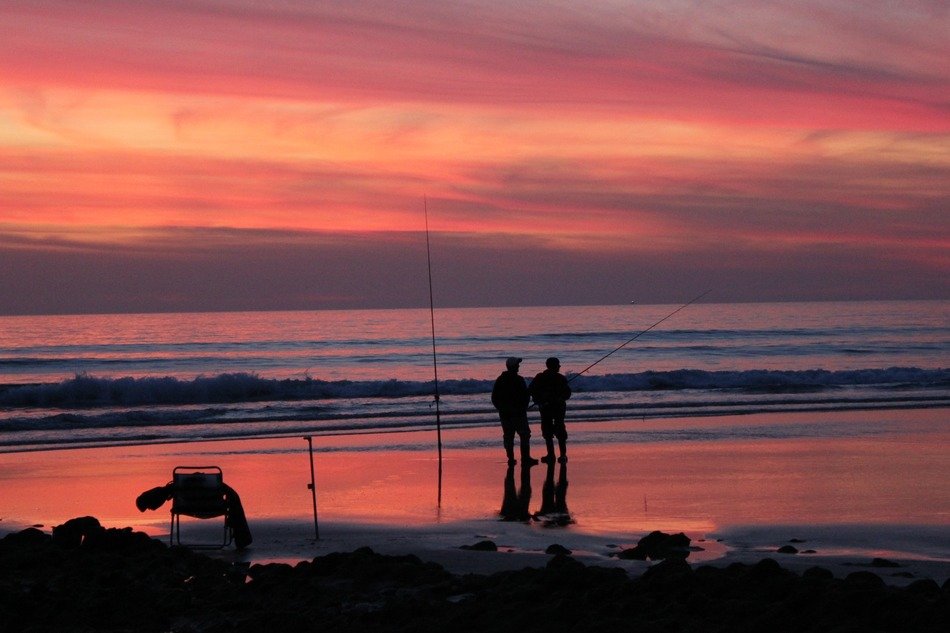 red sky over the coast of spain