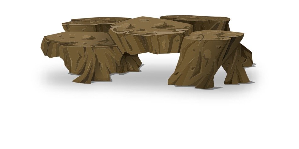 drawn stumps on a white background
