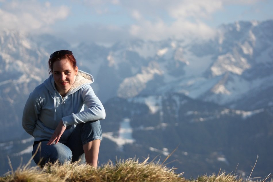 girl on top of the mountain