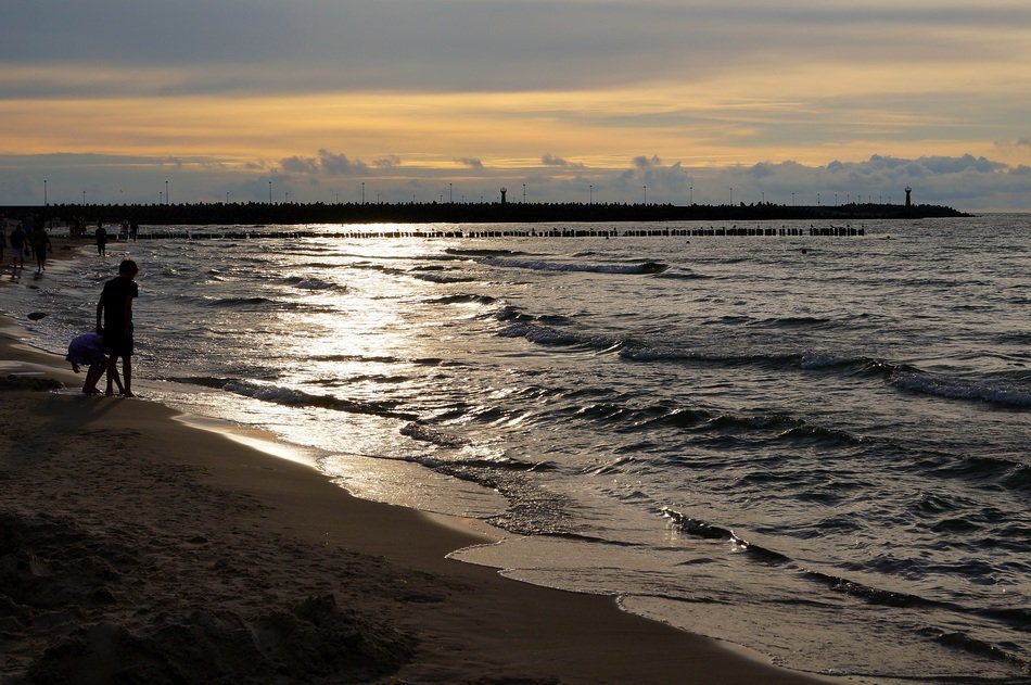baltic sea at the sunset