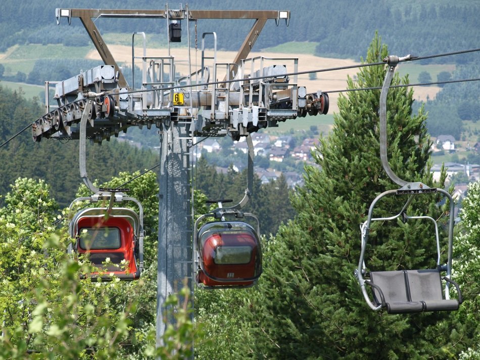 cable car on a high mountain