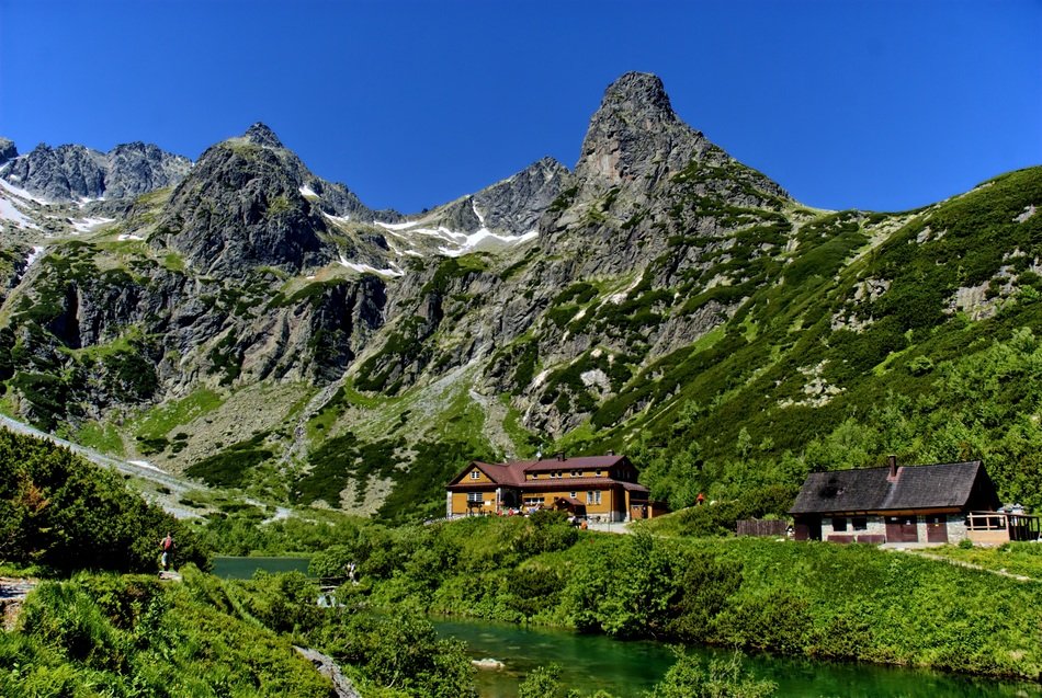 houses at the foot of the green Tatras in Slovakia