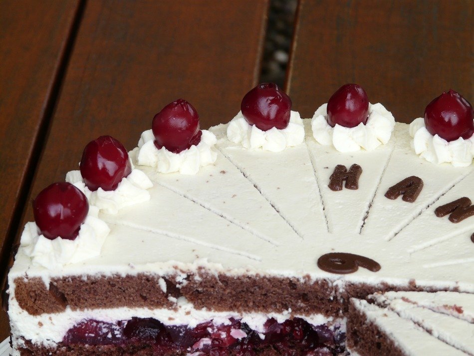 cake black forest on the table