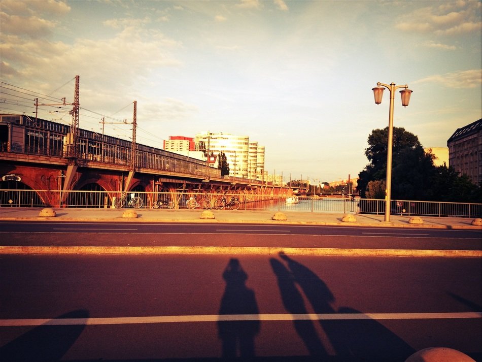 shadows on the street in berlin