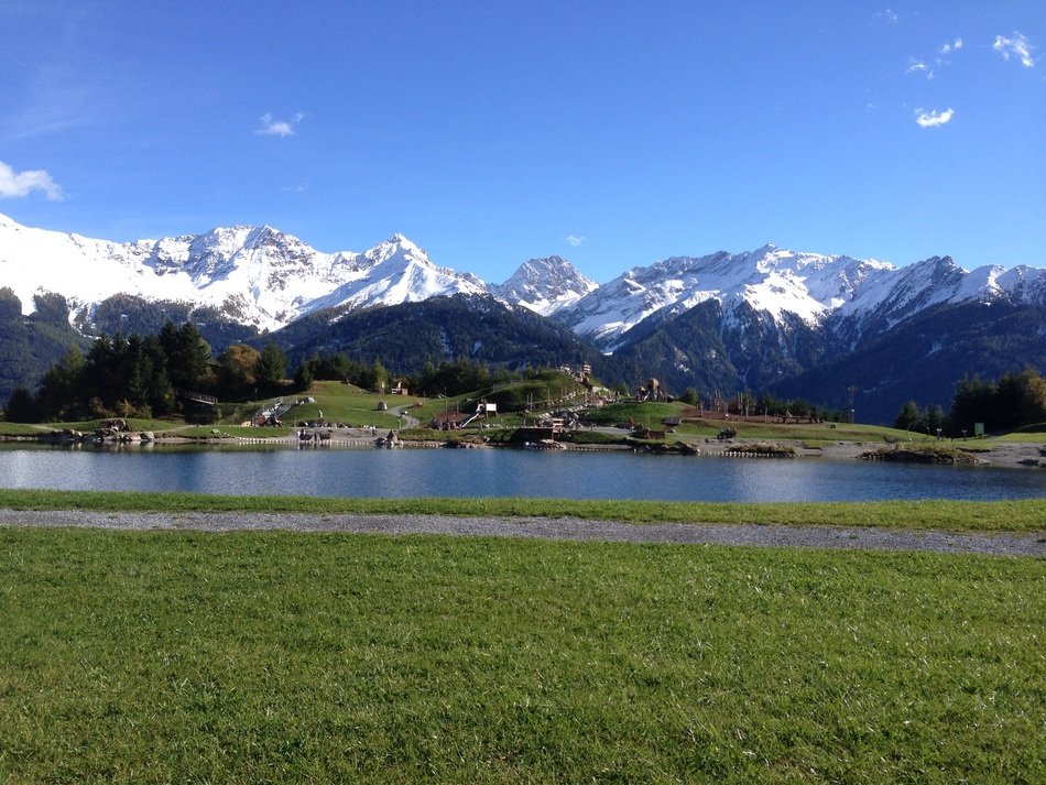 lake in front of the mountains in Tirol