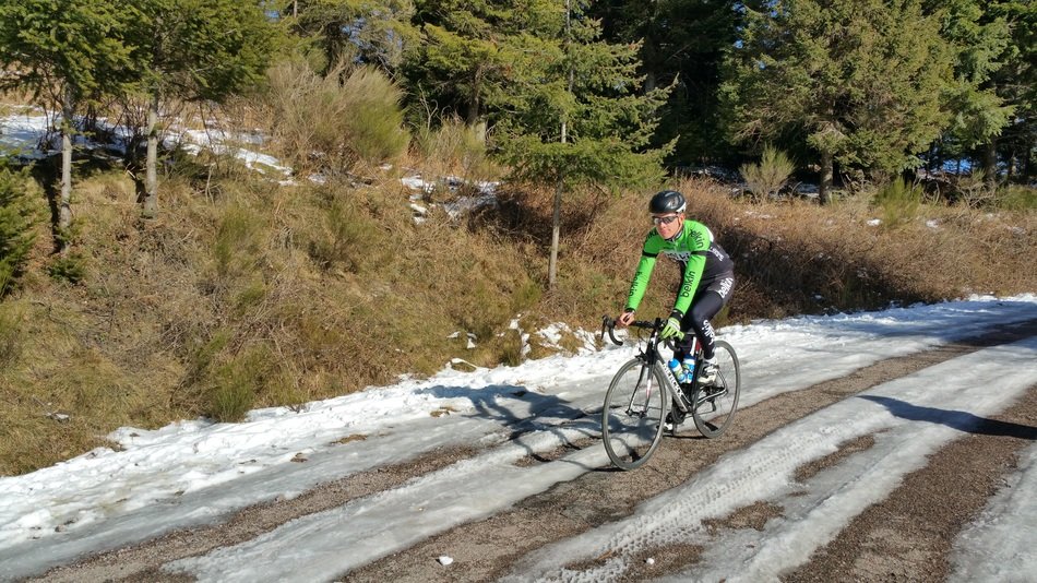 Cyclist on the mountain