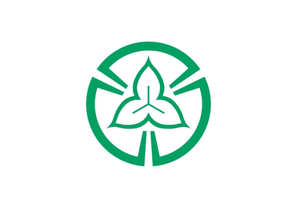 japanese flower round sign drawing