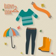 Woman clothing set flat illustration N2
