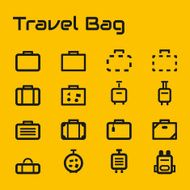 Travel bag icons