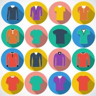 T-shirt sign icon Clothes symbol Circles and shadow buttons