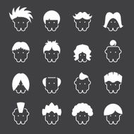 Hair Style Icons - White Series N2
