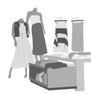 Department Store Mannequins And Clothes
