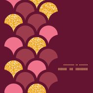 Gold glitter fish scale vertical frame seamless pattern background