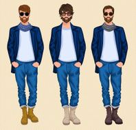 Hipster man set