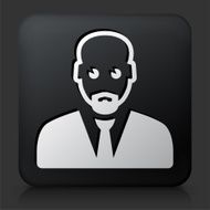 Black Square Button with Male Face Icon N4