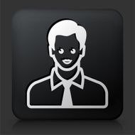 Black Square Button with Male Face Icon N10