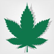 Vector Silhouette of a Hemp Leaf