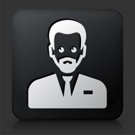 Black Square Button with Male Face Icon N11