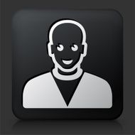 Black Square Button with Male Face Icon N12