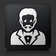 Black Square Button with Male Face Icon N13