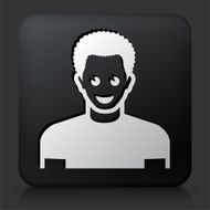 Black Square Button with Male Face Icon N18