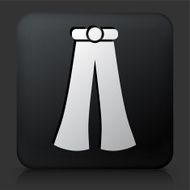 Black Square Button with Hippie Pants Icon