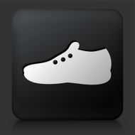 Black Square Button with Shoes Icon