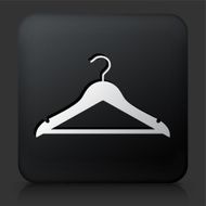 Black Square Button with Cloth Hanger Icon