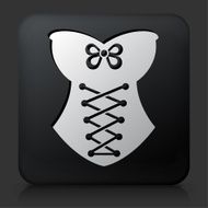 Black Square Button with Corset Icon