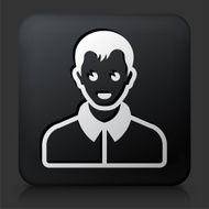 Black Square Button with Male Face Icon N20