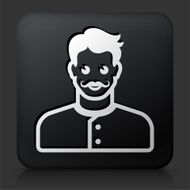 Black Square Button with Male Face Icon N21