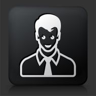 Black Square Button with Male Face Icon N22