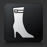 Black Square Button with Female Boot Icon