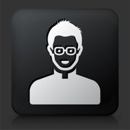 Black Square Button with Male Face Icon N26