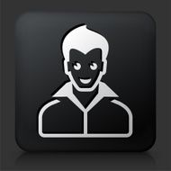 Black Square Button with Male Face Icon N27