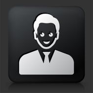 Black Square Button with Male Face Icon N28