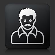 Black Square Button with Male Face Icon N30