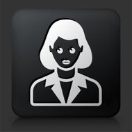 Black Square Button with Female Face Icon N26