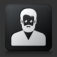 Black Square Button with Male Face Icon N35