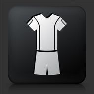 Black Square Button with Tennis Outfit Icon