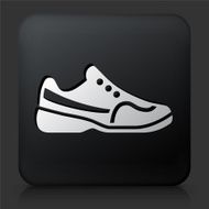 Black Square Button with Tennis Shoes